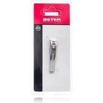 Chromeplated manicure nail clipper with nail file, curved point 07001