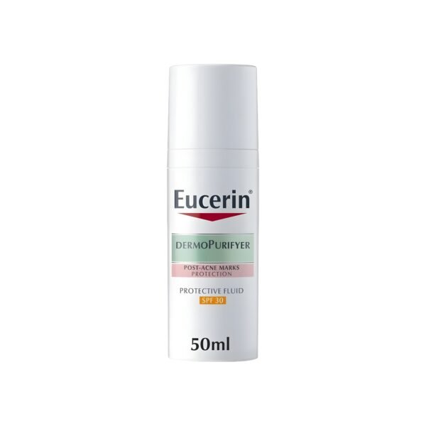 Eucerin DermoPurifyer Oil Control Protective Face Fluid for Post-Acne Marks Protection, UVA & UVB Protection, SPF 30, Daily Protection for Acne-Prone Skin, Anti-Shine, Long-Lasting Matte Fini
