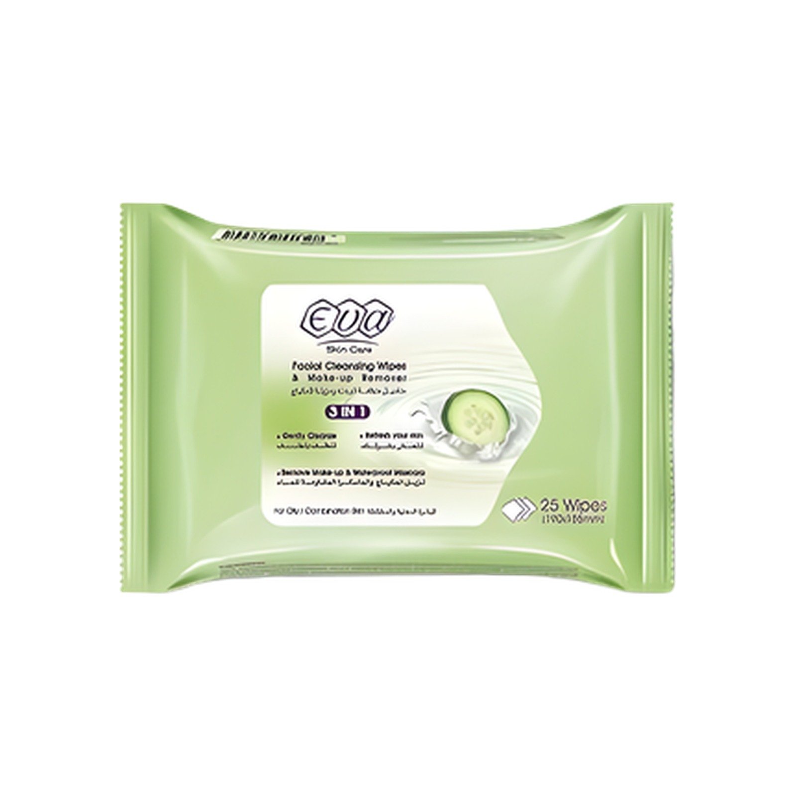 Eva Facial Cleansing & Makeup Remover Wipes – 25 Pack for Oily & Combination Skin