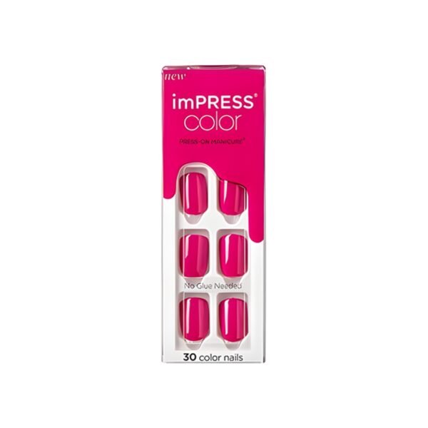 KISS imPRESS Color Press-On Nails Polish-Free Manicure Set, ‘Orchid Festival’, 30 Chip-Proof, Smudge-Proof Fake Nails