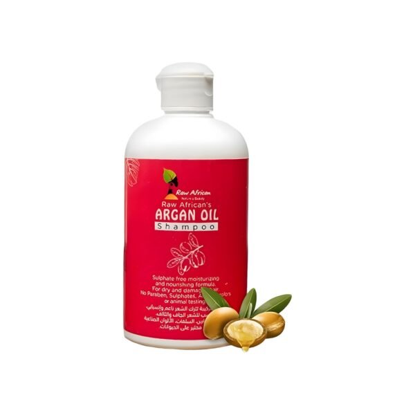 Raw African | Argan Oil Shampoo | Moisturizing | Nourishing | Dry & Damaged Hair | Sulfate-free | Paraben-free | No Artificial Colors | Hair Growth | Anti-Frizz | Healthy & Shiny Hair | 500ml