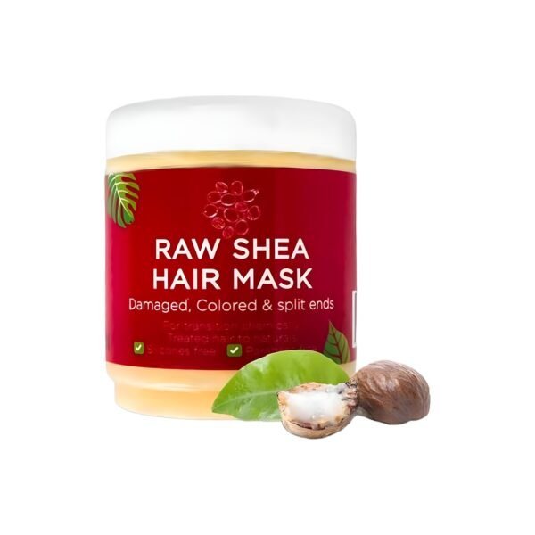 Raw African | Raw Shea Hair Mask | 100% Natural Ingredients | Deep Conditioning | Damage Repair |No Split Ends | No Sulfate | No Parabens | No Artificial Colors | For Colored Hair | High Poro