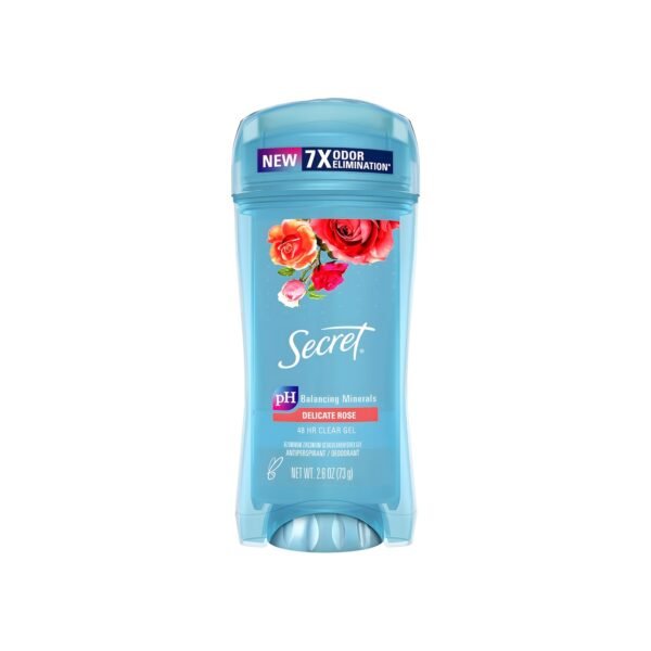 Secret Clear Gel Antiperspirant and Deodorant, Rose Scent, Single Pack, 2.6 Oz.