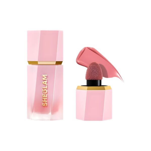 SHEGLAM Makeup - Color Bloom Liquid Blush Matte Finish - Long-wearing Waterproof Gel-Cream Blush with Sponge Tip Applicator (Real Deal)