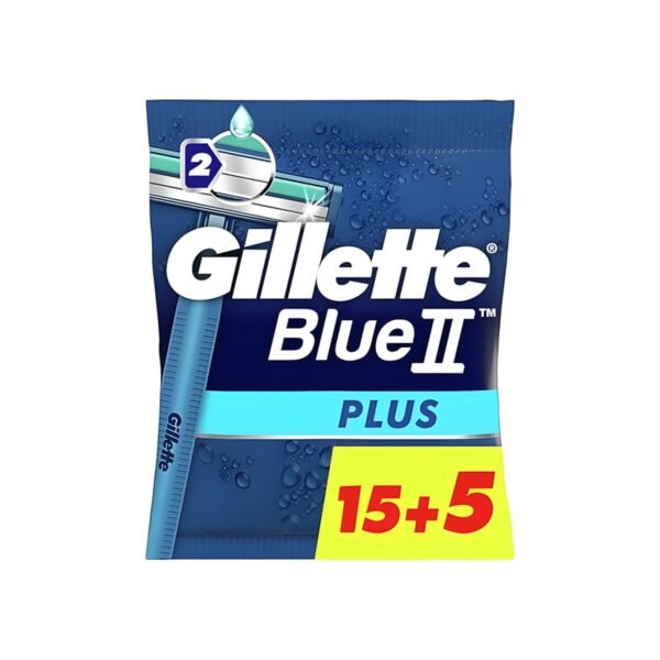 Gillette Blue 2 Plus Disposable Razors, 2 Bladed, 15 + 5 Free Razors