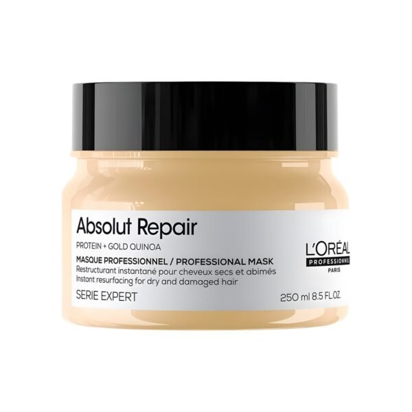 L’Oréal Professionnel Mask, With Protein And Gold Quinoa for Medium-Thick Dry And Damaged Hair, Serie Expert Absolut Repair, 250 ml