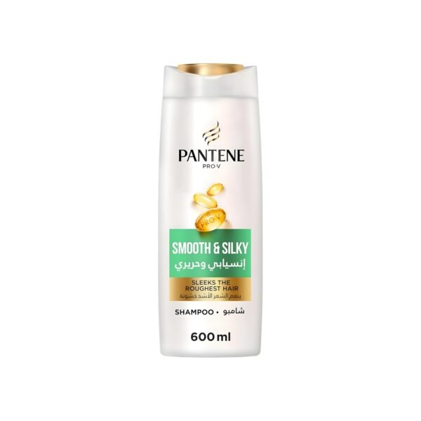 Pantene pro-v smooth and silky shampoo - 600 ml