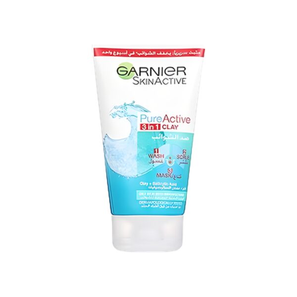 Garnier Pure Active 3-in-1 Wash, Scrub and Mask 150ml