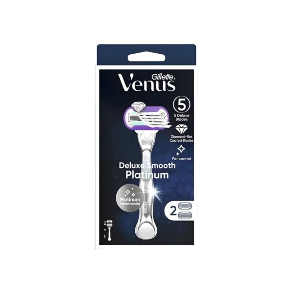Gillette venus deluxe smooth platinum handle + 2 blades