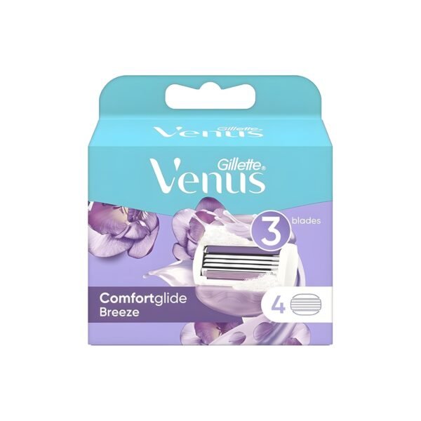 Gillette venus comfort glide breeze 3 blades, 4 Count (Pack of 1)