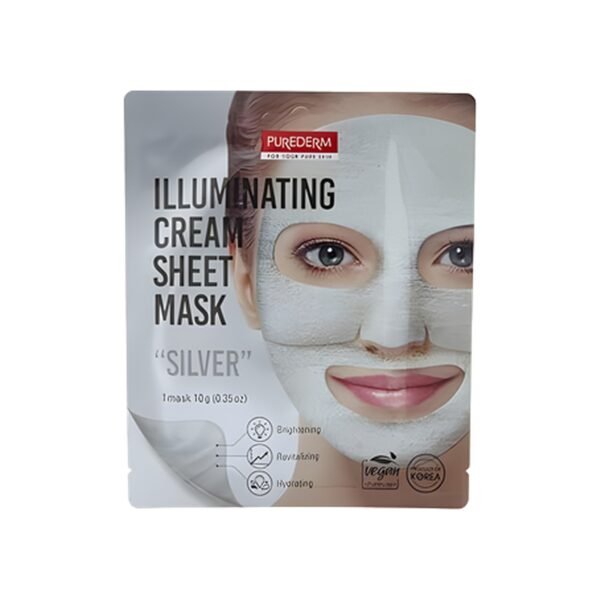 Purederm iiluminating cream sheet mask silverADS836