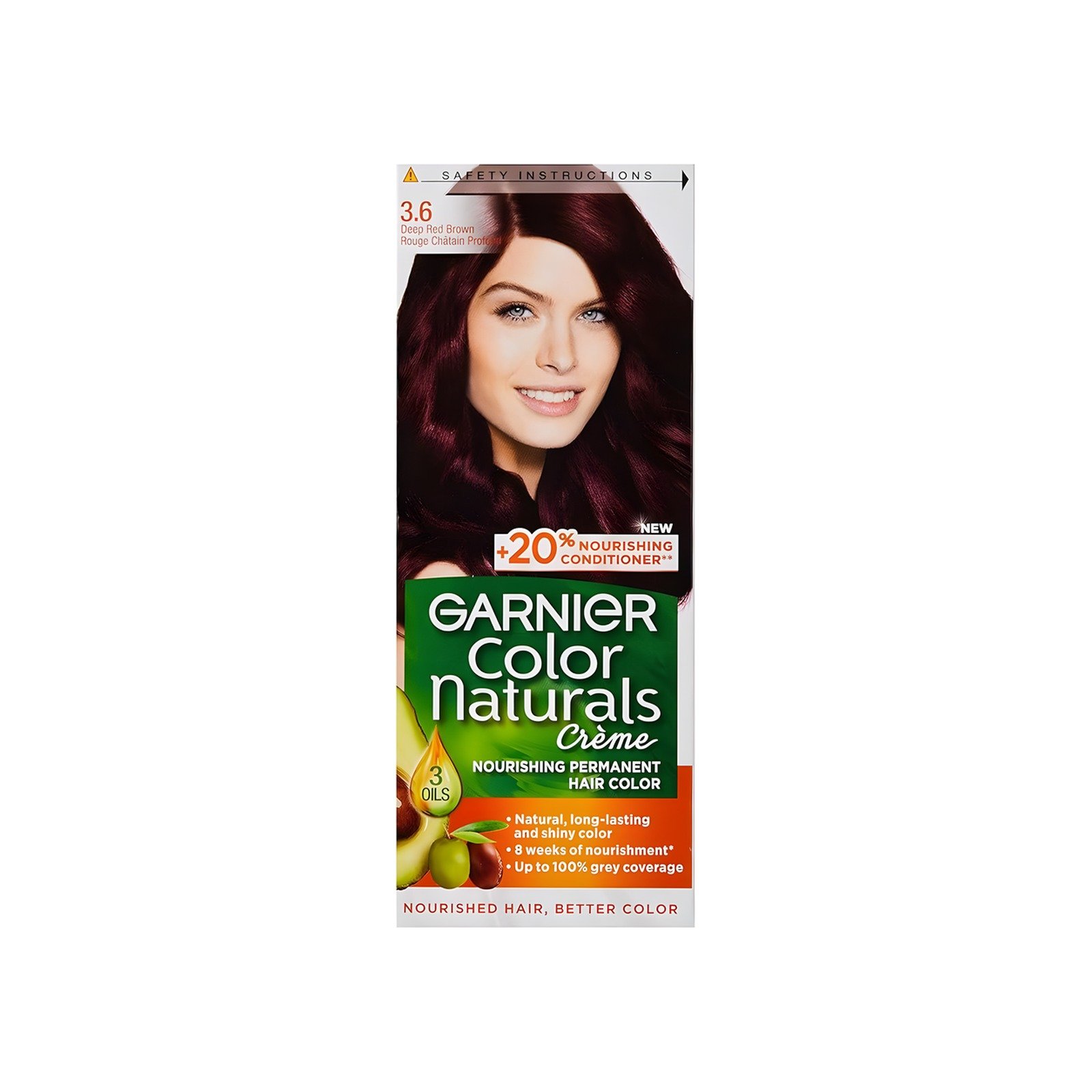 Garnier Color Naturals Permanent Crème Hair Color - 3.6 Deep Red Brown