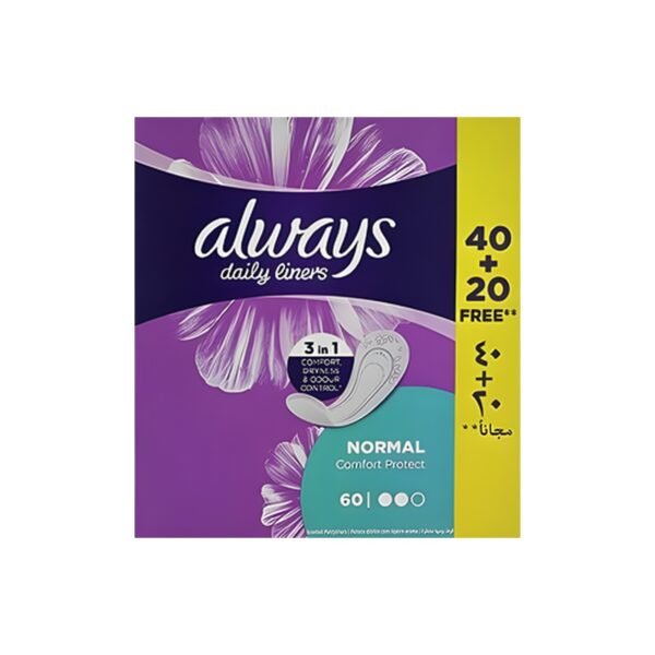 Always Daily Liners Comfort Protect Normal 60 count
