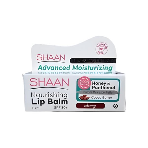 Shaan Lip Balm - Cherry Delight, SPF30+, 5gm (Nourishing & Protecting Dry Lips)
