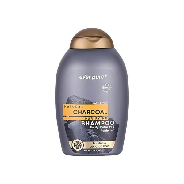 Ever pure purifying shampoo with natural charcoal - 385 ml