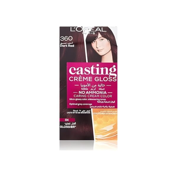L'Oréal Paris Honey Care Casting Shine Creme Color - Dark Red 360 - 1.7 oz
