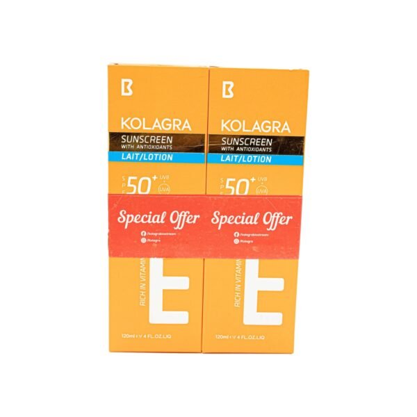 Offer Kolagra Sun Screen Lotion 120ml (1+1)