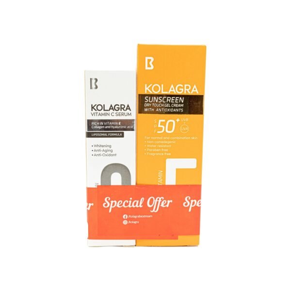 Kolagra offer sun screen gel cream +Facial wash vitamin c